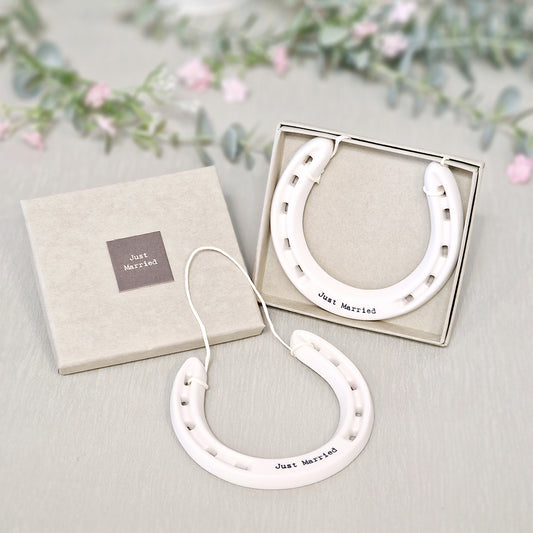 Porcelain Lucky Horseshoe - Just Married