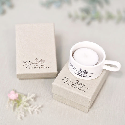 Porcelain Teacher Tea Light Holder – Thank you for being amazing