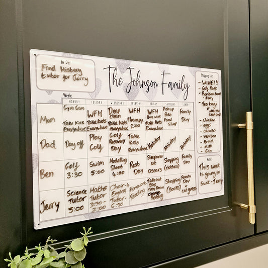 Personalised Family Acrylic Weekly Wall Planner Gift