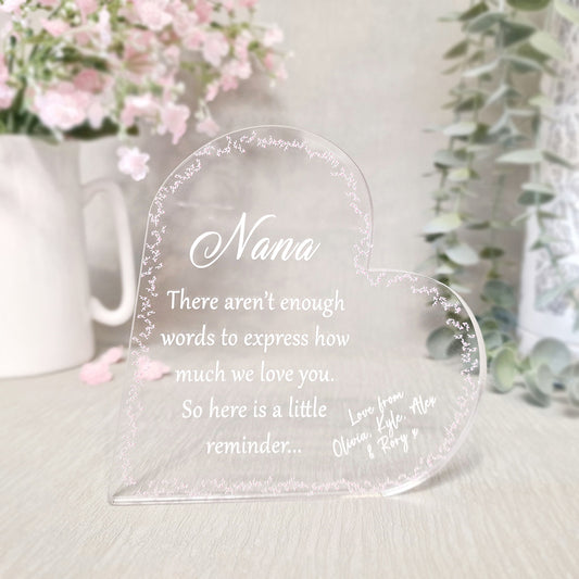 Personalised Standing Acrylic Heart