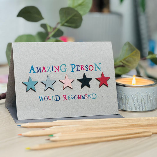 Greeting card - 5 STARS 'Amazing person would recommend'