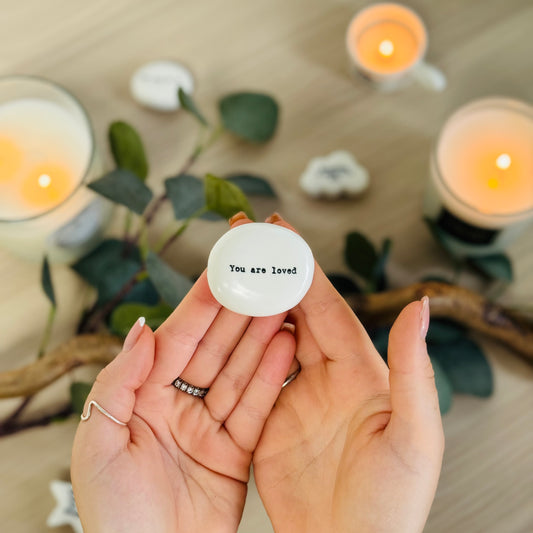 Porcelain 'You are loved ' Pebble