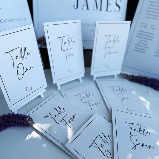A5 Wedding Table Names/Numbers Riviera