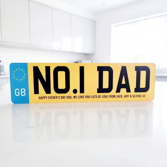 Personalised 'Dad/Grandad' Standing Acrylic Number Plate Gift