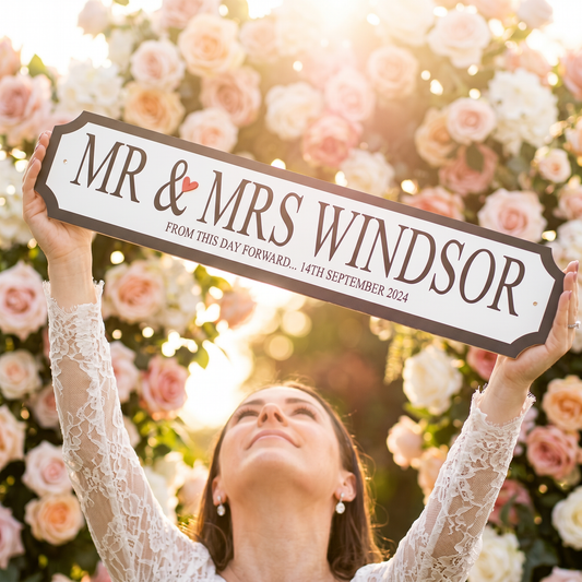 "Mr & Mrs" Personalised Street Sign Gift
