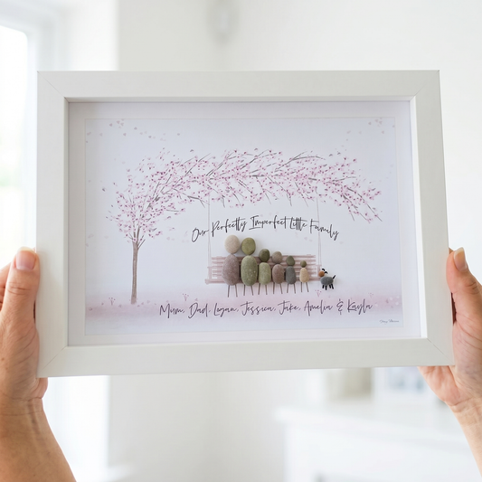 Family Swing Personalised Pebble Picture Gift