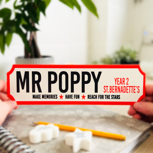 Personalised Teacher Street sign