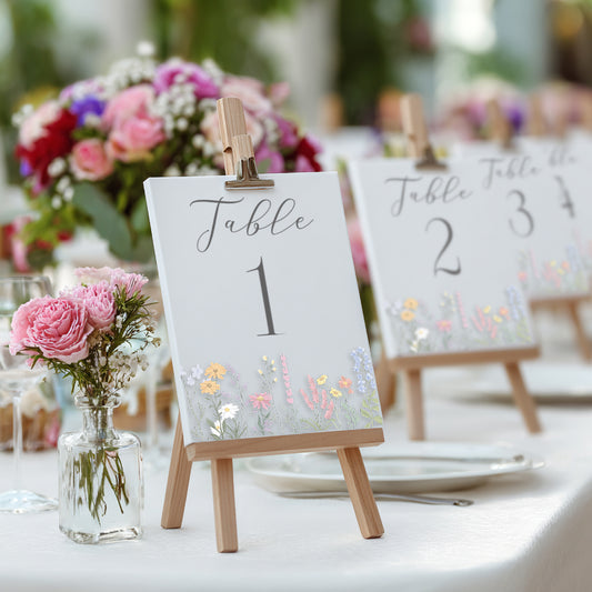Wild Flowers A5 Wedding Table Names/Numbers