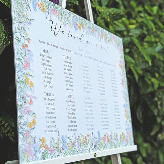 Wedding Table Plan Wild Flowers