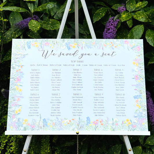 Wedding Table Plan Wild Flowers