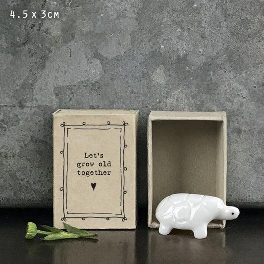 Porcelain Matchbox Message Tortoise – Let’s grow old together