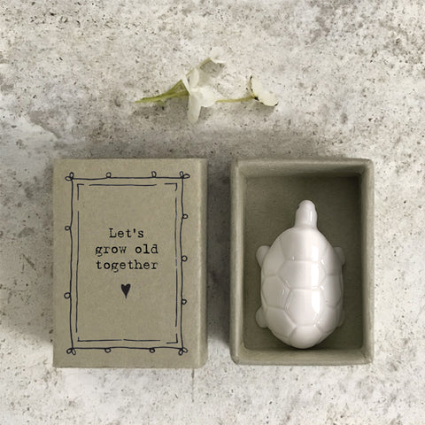 Porcelain Matchbox Message Tortoise – Let’s grow old together