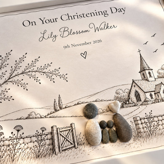 Christening Storybook pebble picture