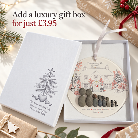 Personalised Family Home For Christmas Decoration — The Storybook Collection | Personalised Pebble Christmas Tree Keepsake | Unique Christmas Gift