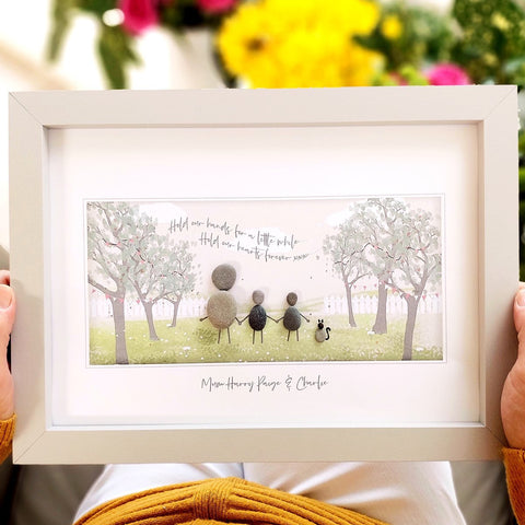 Family Walk In The Park Personalised Pebble Picture Gift