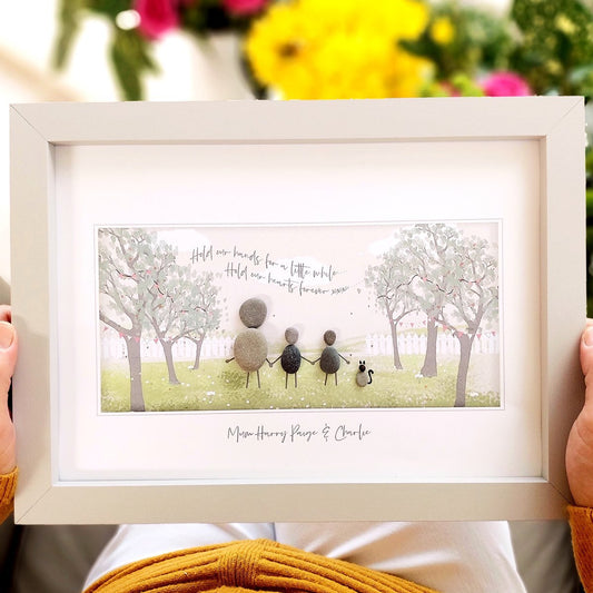 Mum/Grandparent Walk In The Park Personalised Pebble Picture Gift