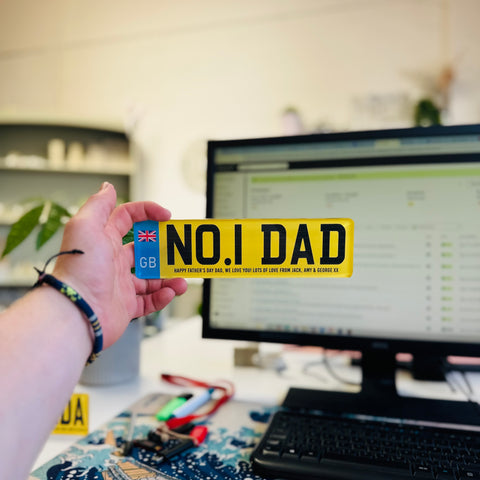 Personalised 'Dad/Grandad' Standing Acrylic Number Plate Gift