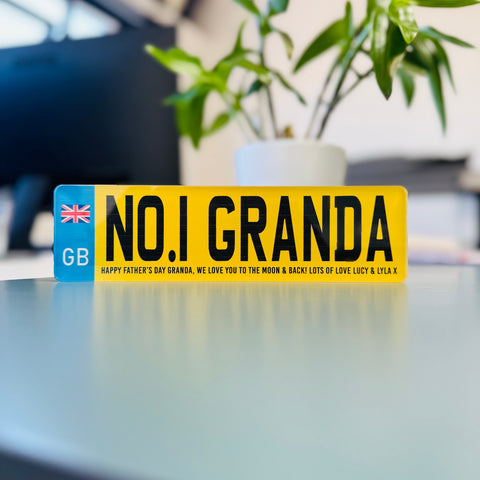 Personalised 'Dad/Grandad' Standing Acrylic Number Plate Gift