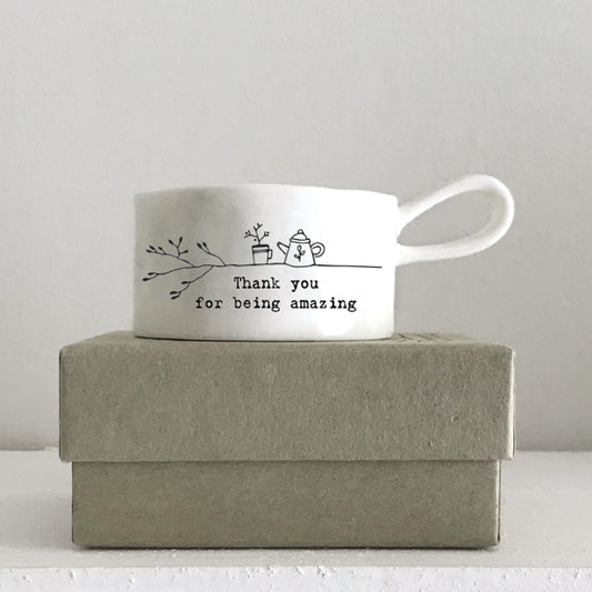 Porcelain Handled Tea Light Holder – Thank you for being amazing