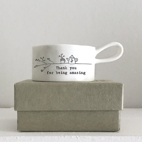 Porcelain Handled Tea Light Holder – Thank you for being amazing