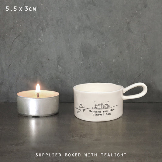 Porcelain Handled Tea Light Holder – Sending you the biggest hug