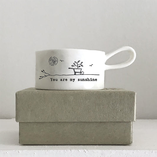 Porcelain Handled Tea Light Holder – You are my sunshine