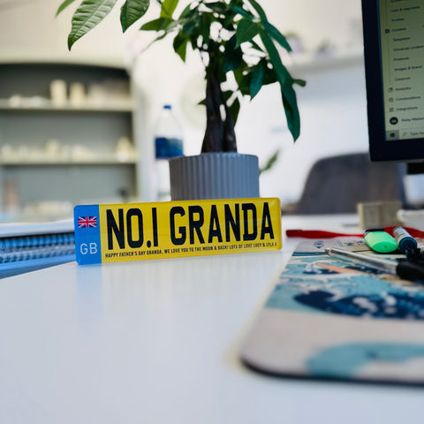 Personalised 'Dad/Grandad' Standing Acrylic Number Plate Gift