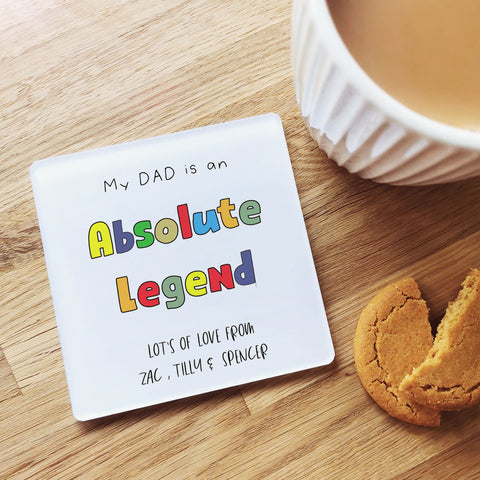 Personalised 'Absolute Legend' Coaster Gift