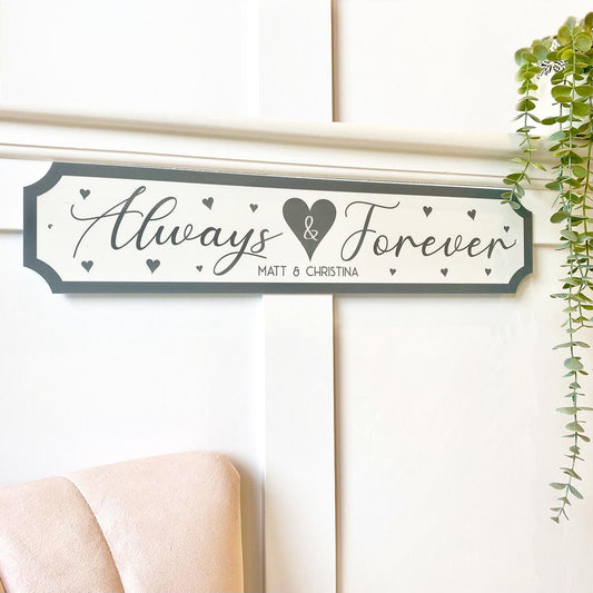 "Always & Forever" Personalised Street Sign Gift