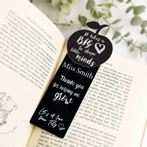 Personalised Apple Teacher Bookmark Gift (Available in 2 Designs)