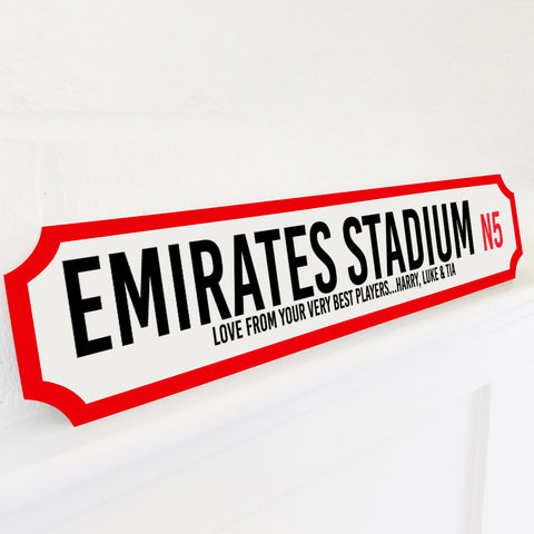 Personalised Football Stadium Street Sign Gift