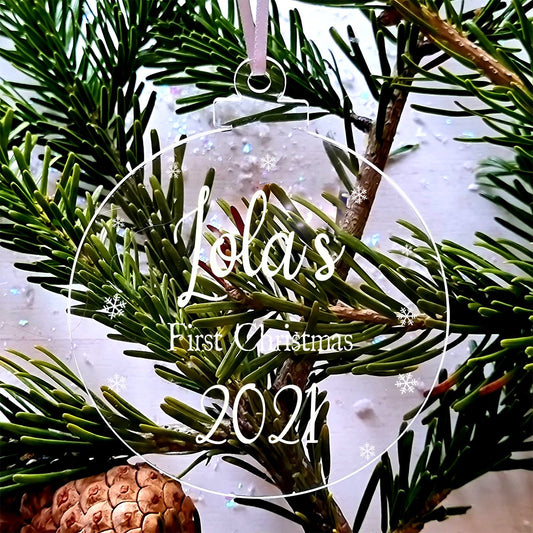 Personalised "Baby's First Christmas" Hanging Decoration