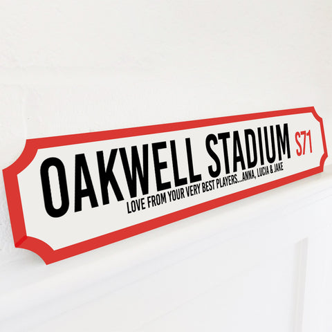 Personalised Football Stadium Street Sign Gift