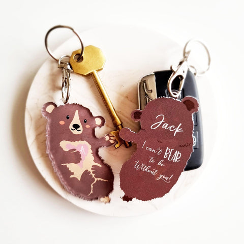 Personalised Otter/Bear Keyring Gift