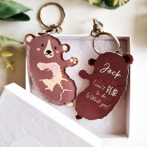 Personalised Otter/Bear Keyring Gift