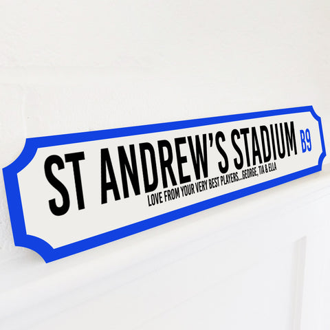 Personalised Football Stadium Street Sign Gift