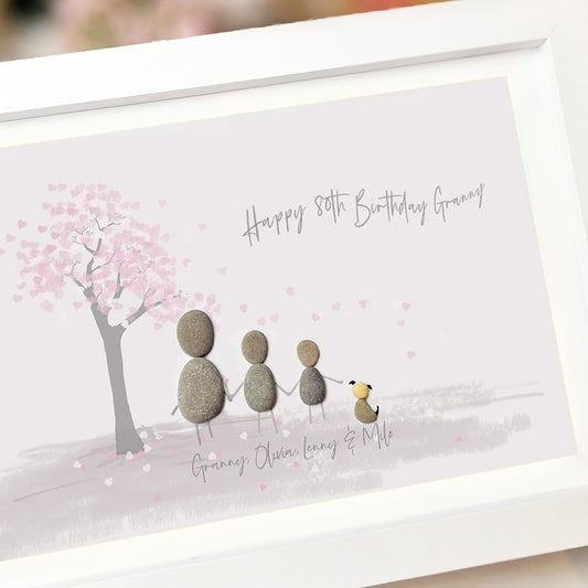 Birthday' Blossom Tree Personalised Pebble Picture Gift