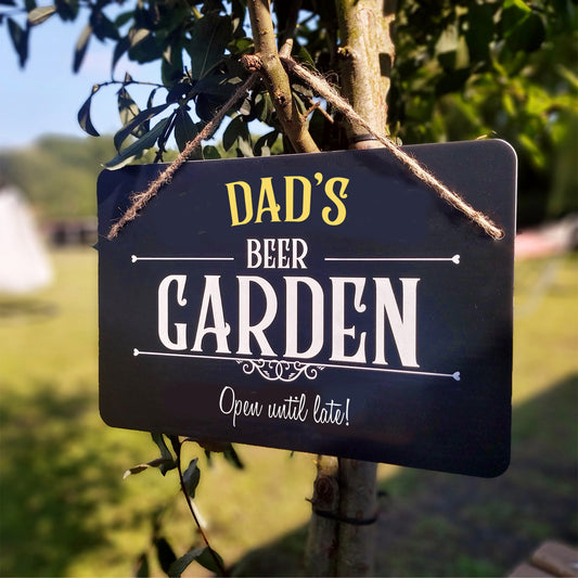 Personalised Dad 'Beer Garden' Hanging Sign Gift