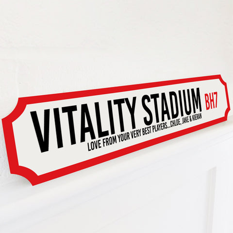 Personalised Football Stadium Street Sign Gift