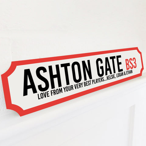 Personalised Football Stadium Street Sign Gift