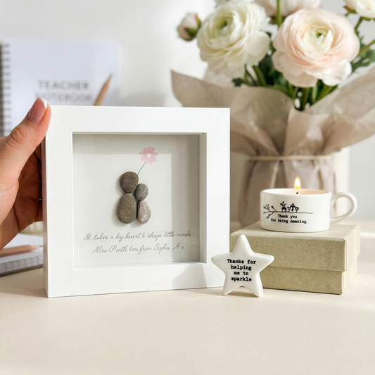 Personalised Thank You Teacher Pebble Picture Gift — Unique End of Year Present UK