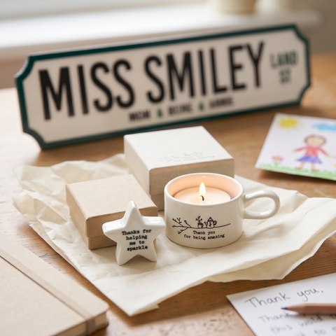 Personalised Teacher Street Sign Gift Bundle — End of Term | Thank You Teacher Present UK