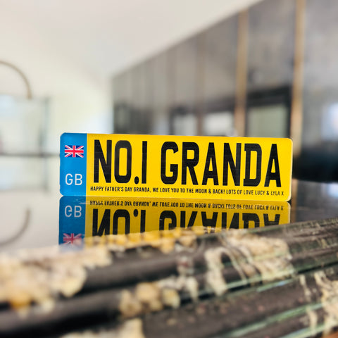 Personalised 'Dad/Grandad' Standing Acrylic Number Plate Gift