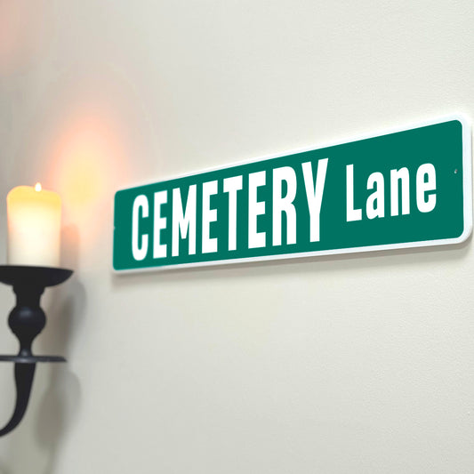 'Cemetery Lane' USA Street Sign