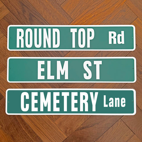 'Round top Rd' USA Street Sign