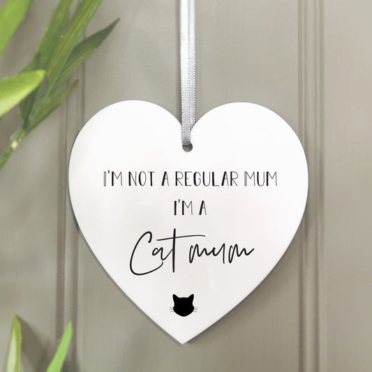 Cat Mum' Hanging Heart Decoration