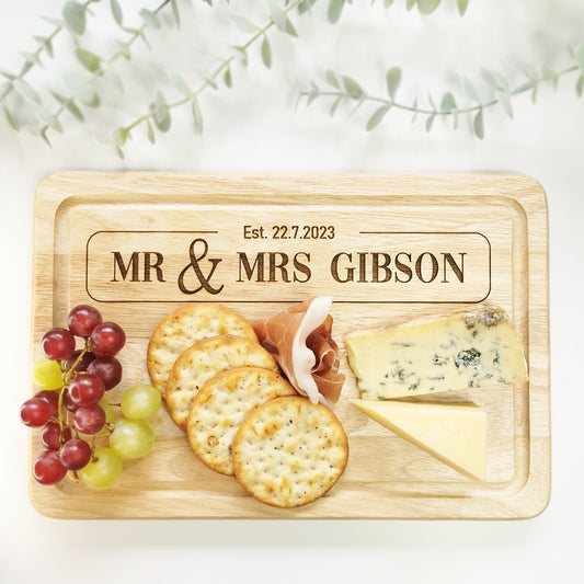 Personalised 'Mr & Mrs' Laser Engraved Chopping Board Gift