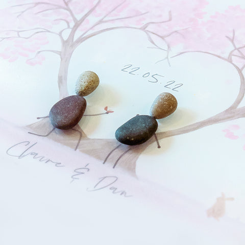 Personalised 'Engagement Love Tree' Pebblescape Gift