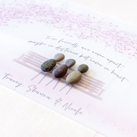 Personalised 'True Friends' Pebblescape Gift