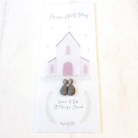 Personalised 'Wedding Church' Pebblescape Gift